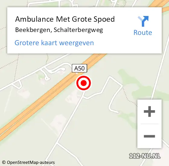 Locatie op kaart van de 112 melding: Ambulance Met Grote Spoed Naar Beekbergen, Schalterbergweg op 13 november 2016 02:43