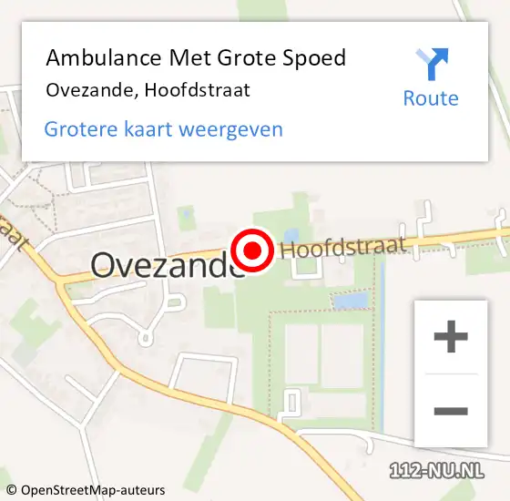 Locatie op kaart van de 112 melding: Ambulance Met Grote Spoed Naar Ovezande, Hoofdstraat op 13 november 2016 03:26