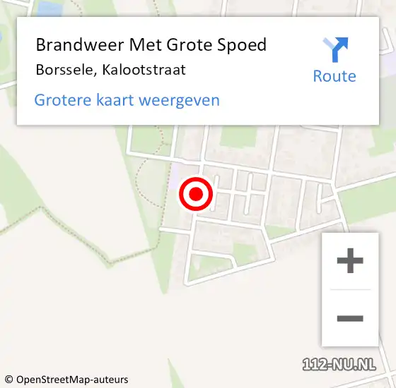 Locatie op kaart van de 112 melding: Brandweer Met Grote Spoed Naar Borssele, Kalootstraat op 13 november 2016 12:05