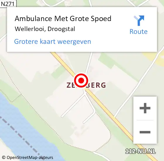 Locatie op kaart van de 112 melding: Ambulance Met Grote Spoed Naar Wellerlooi, Droogstal op 1 januari 2014 11:45