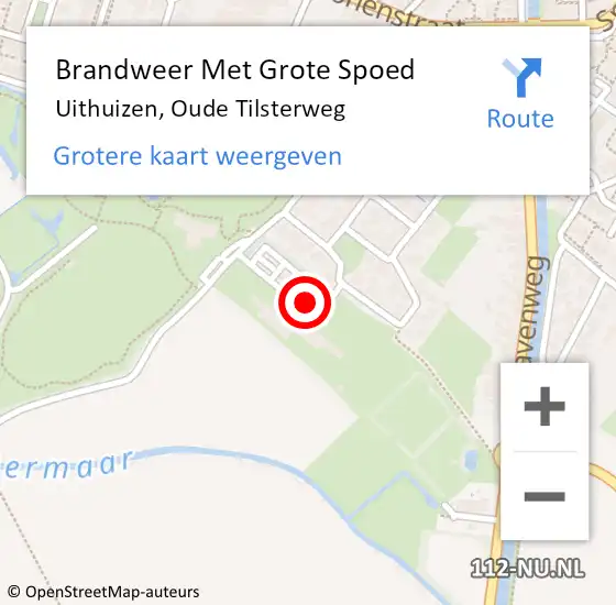 Locatie op kaart van de 112 melding: Brandweer Met Grote Spoed Naar Uithuizen, Oude Tilsterweg op 15 november 2016 15:04