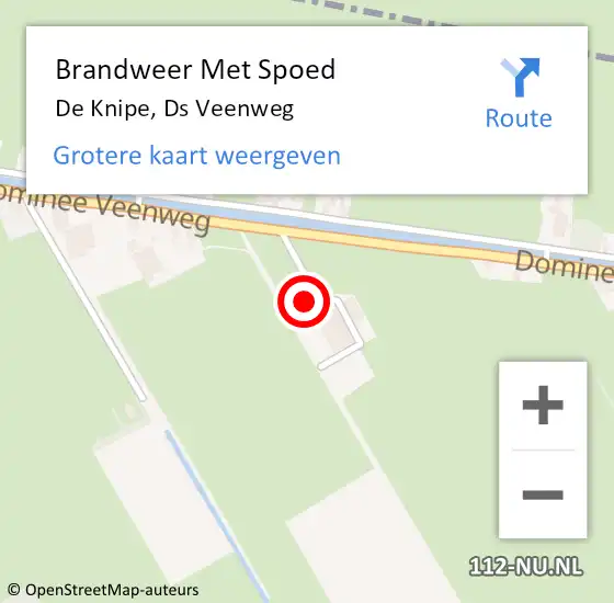 Locatie op kaart van de 112 melding: Brandweer Met Spoed Naar De Knipe, Ds Veenweg op 1 januari 2014 13:59