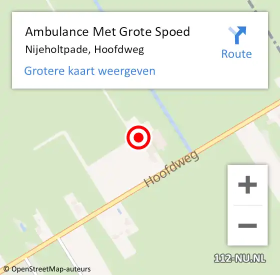 Locatie op kaart van de 112 melding: Ambulance Met Grote Spoed Naar Nijeholtpade, Hoofdweg op 15 november 2016 19:55