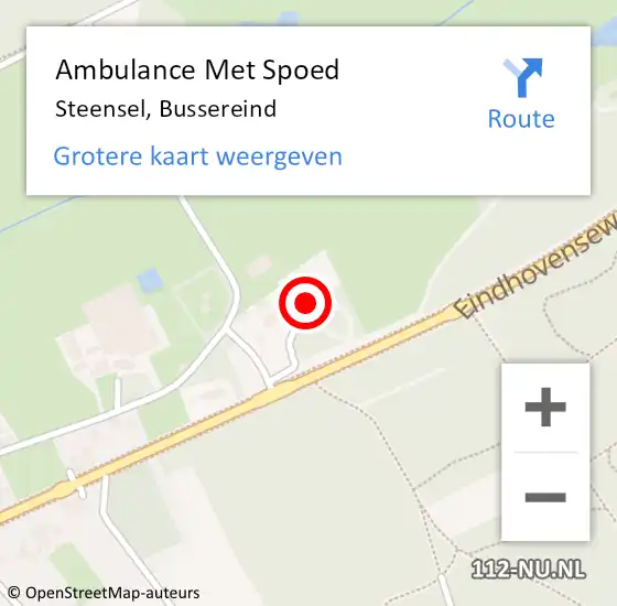 Locatie op kaart van de 112 melding: Ambulance Met Spoed Naar Steensel, Bussereind op 16 november 2016 09:13