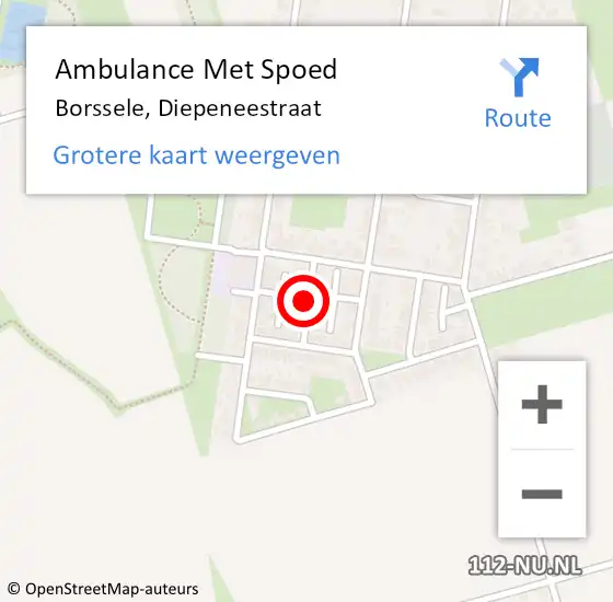 Locatie op kaart van de 112 melding: Ambulance Met Spoed Naar Borssele, Diepeneestraat op 17 november 2016 11:39