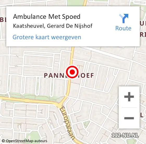 Locatie op kaart van de 112 melding: Ambulance Met Spoed Naar Kaatsheuvel, Gerard De Nijshof op 17 november 2016 15:23