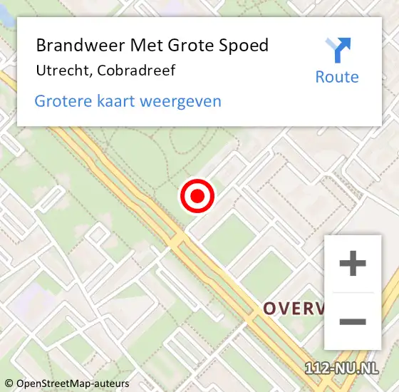Locatie op kaart van de 112 melding: Brandweer Met Grote Spoed Naar Utrecht, Cobradreef op 17 november 2016 23:08