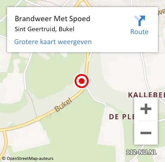 Locatie op kaart van de 112 melding: Brandweer Met Spoed Naar Sint Geertruid, Bukel op 19 november 2016 00:21