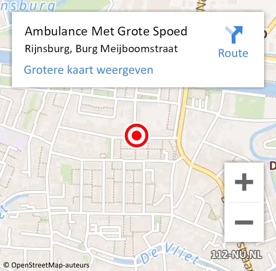 Locatie op kaart van de 112 melding: Ambulance Met Grote Spoed Naar Rijnsburg, Burg Meijboomstraat op 19 november 2016 18:33