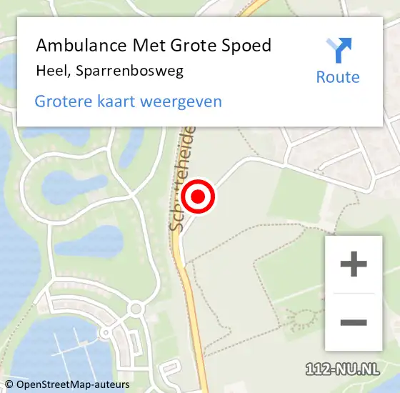 Locatie op kaart van de 112 melding: Ambulance Met Grote Spoed Naar Heel, Sparrenbosweg op 19 november 2016 21:51