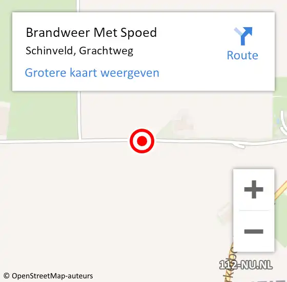 Locatie op kaart van de 112 melding: Brandweer Met Spoed Naar Schinveld, Grachtweg op 20 november 2016 14:40