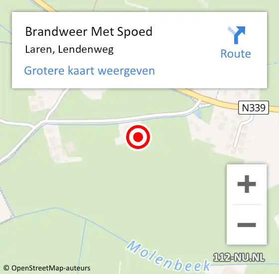 Locatie op kaart van de 112 melding: Brandweer Met Spoed Naar Laren, Lendenweg op 20 november 2016 14:49