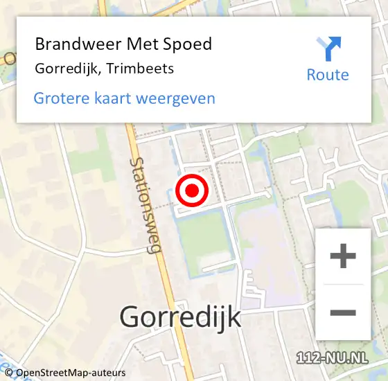 Locatie op kaart van de 112 melding: Brandweer Met Spoed Naar Gorredijk, Trimbeets op 20 november 2016 15:34