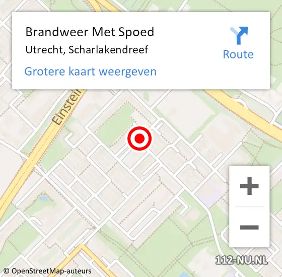 Locatie op kaart van de 112 melding: Brandweer Met Spoed Naar Utrecht, Scharlakendreef op 20 november 2016 16:43