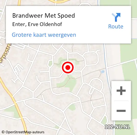 Locatie op kaart van de 112 melding: Brandweer Met Spoed Naar Enter, Erve Oldenhof op 20 november 2016 17:28
