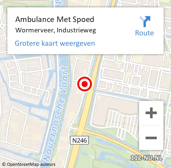 Locatie op kaart van de 112 melding: Ambulance Met Spoed Naar Wormerveer, Industrieweg op 21 november 2016 07:56