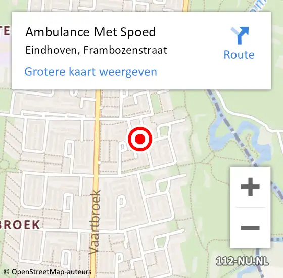Locatie op kaart van de 112 melding: Ambulance Met Spoed Naar Eindhoven, Frambozenstraat op 21 november 2016 13:47