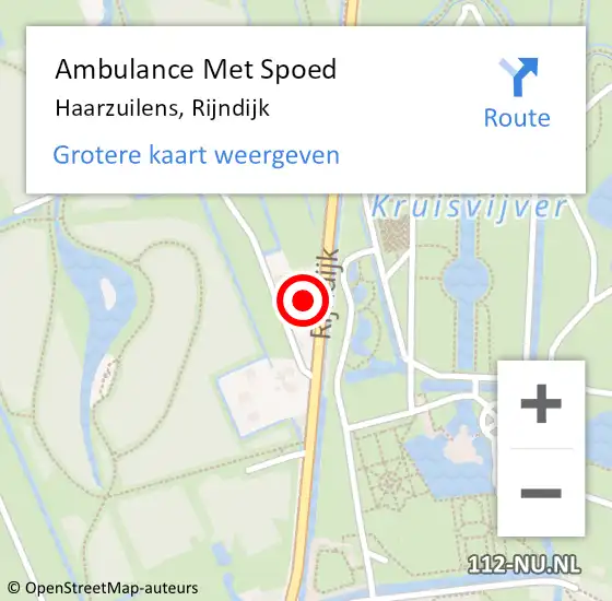 Locatie op kaart van de 112 melding: Ambulance Met Spoed Naar Haarzuilens, Rijndijk op 22 november 2016 14:59