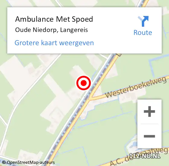 Locatie op kaart van de 112 melding: Ambulance Met Spoed Naar Oude Niedorp, Langereis op 22 november 2016 20:55