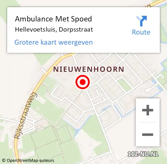 Locatie op kaart van de 112 melding: Ambulance Met Spoed Naar Hellevoetsluis, Dorpsstraat op 23 november 2016 12:29