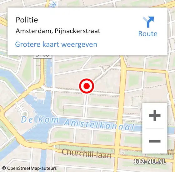 Locatie op kaart van de 112 melding: Politie Amsterdam, Pijnackerstraat op 23 november 2016 18:14