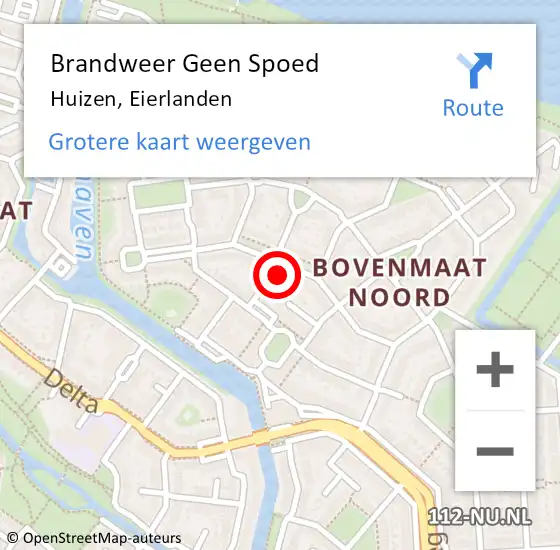 Locatie op kaart van de 112 melding: Brandweer Geen Spoed Naar Huizen, Eierlanden op 23 november 2016 21:47