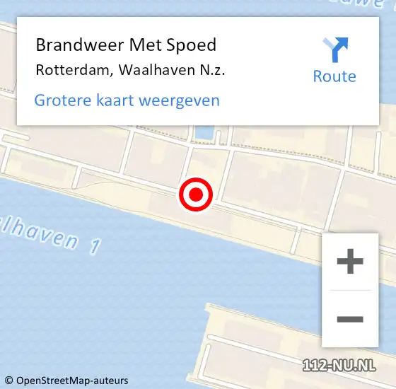 Locatie op kaart van de 112 melding: Brandweer Met Spoed Naar Rotterdam, Waalhaven N.z. op 23 november 2016 23:35