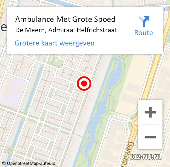 Locatie op kaart van de 112 melding: Ambulance Met Grote Spoed Naar De Meern, Admiraal Helfrichstraat op 23 november 2016 23:39