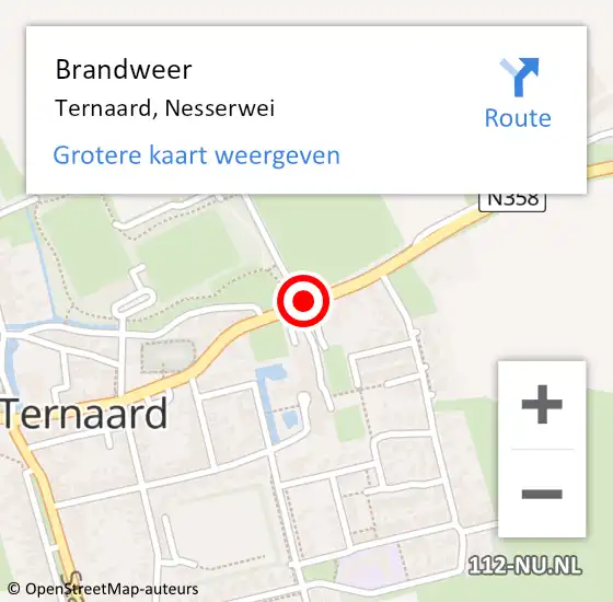 Locatie op kaart van de 112 melding: Brandweer Ternaard, Nesserwei op 24 november 2016 09:05