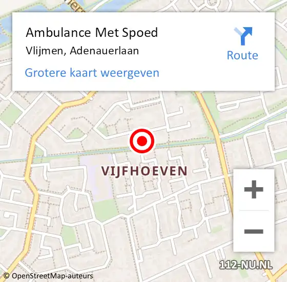 Locatie op kaart van de 112 melding: Ambulance Met Spoed Naar Vlijmen, Adenauerlaan op 24 november 2016 15:23