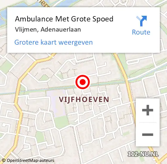 Locatie op kaart van de 112 melding: Ambulance Met Grote Spoed Naar Vlijmen, Adenauerlaan op 24 november 2016 16:25
