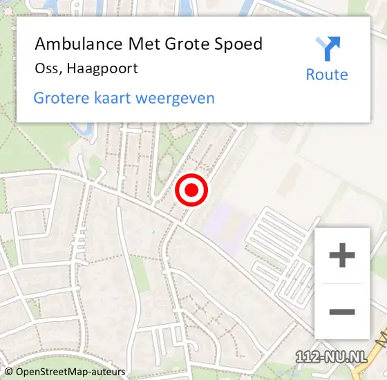 Locatie op kaart van de 112 melding: Ambulance Met Grote Spoed Naar Oss, Haagpoort op 24 november 2016 17:24
