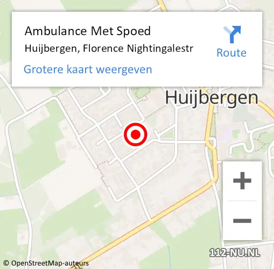 Locatie op kaart van de 112 melding: Ambulance Met Spoed Naar Huijbergen, Florence Nightingalestr op 25 november 2016 05:23