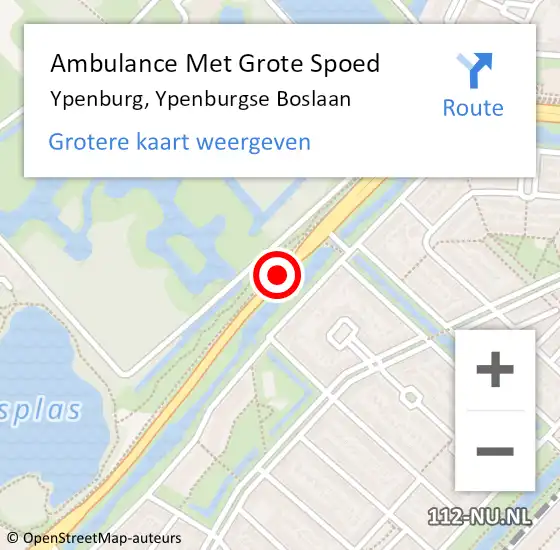 Locatie op kaart van de 112 melding: Ambulance Met Grote Spoed Naar Ypenburg, Ypenburgse Boslaan op 2 januari 2014 14:18