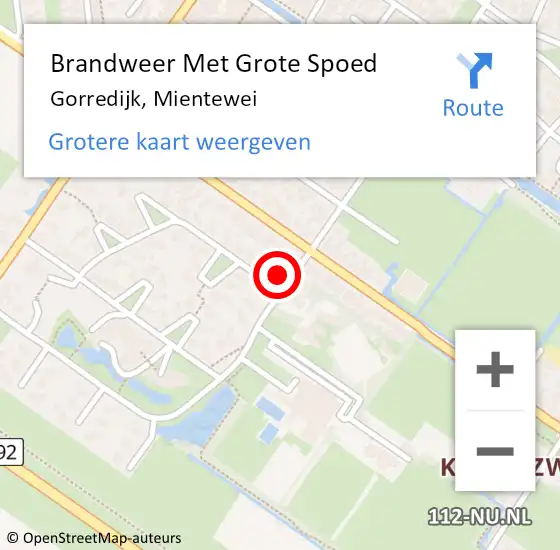 Locatie op kaart van de 112 melding: Brandweer Met Grote Spoed Naar Gorredijk, Mientewei op 25 november 2016 16:08