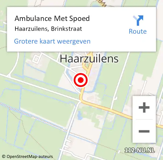 Locatie op kaart van de 112 melding: Ambulance Met Spoed Naar Haarzuilens, Brinkstraat op 25 november 2016 20:29