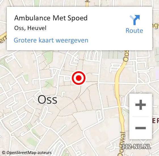 Locatie op kaart van de 112 melding: Ambulance Met Spoed Naar Oss, Heuvel op 25 november 2016 21:13