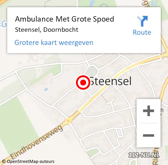 Locatie op kaart van de 112 melding: Ambulance Met Grote Spoed Naar Steensel, Doornbocht op 26 november 2016 12:29