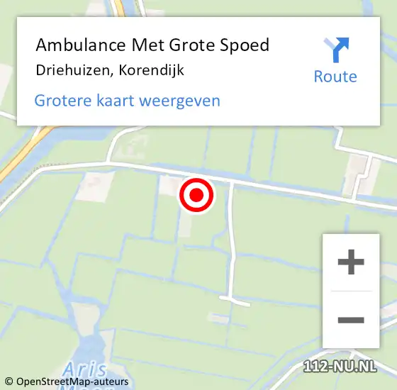Locatie op kaart van de 112 melding: Ambulance Met Grote Spoed Naar Driehuizen, Korendijk op 26 november 2016 18:26