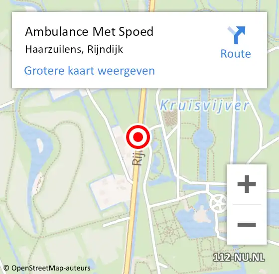 Locatie op kaart van de 112 melding: Ambulance Met Spoed Naar Haarzuilens, Rijndijk op 26 november 2016 18:57