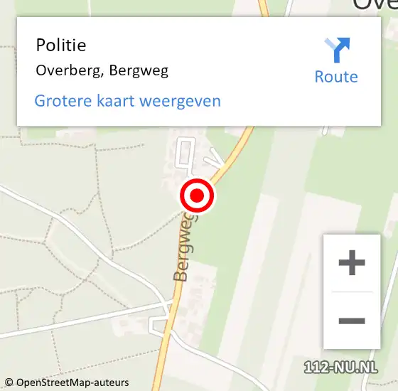 Locatie op kaart van de 112 melding: Politie Overberg, Bergweg op 27 november 2016 04:51