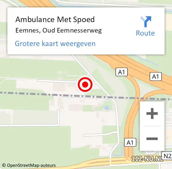 Locatie op kaart van de 112 melding: Ambulance Met Spoed Naar Eemnes, Oud Eemnesserweg op 27 november 2016 11:05