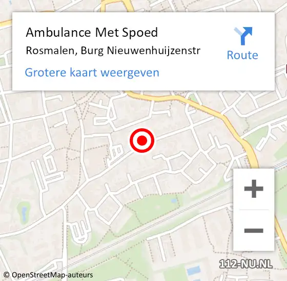 Locatie op kaart van de 112 melding: Ambulance Met Spoed Naar Rosmalen, Burg Nieuwenhuijzenstr op 27 november 2016 17:06