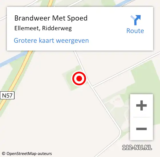 Locatie op kaart van de 112 melding: Brandweer Met Spoed Naar Ellemeet, Ridderweg op 28 november 2016 14:28