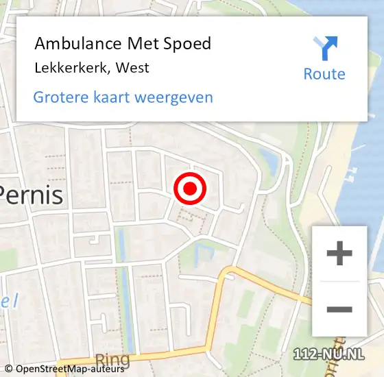 Locatie op kaart van de 112 melding: Ambulance Met Spoed Naar Lekkerkerk, West op 29 november 2016 09:52