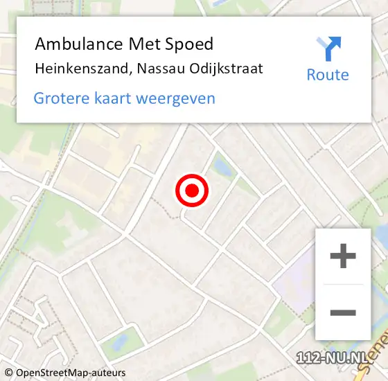 Locatie op kaart van de 112 melding: Ambulance Met Spoed Naar Heinkenszand, Nassau Odijkstraat op 29 november 2016 12:50
