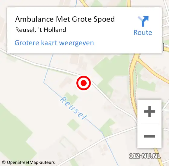 Locatie op kaart van de 112 melding: Ambulance Met Grote Spoed Naar Reusel, 't Holland op 29 november 2016 19:04