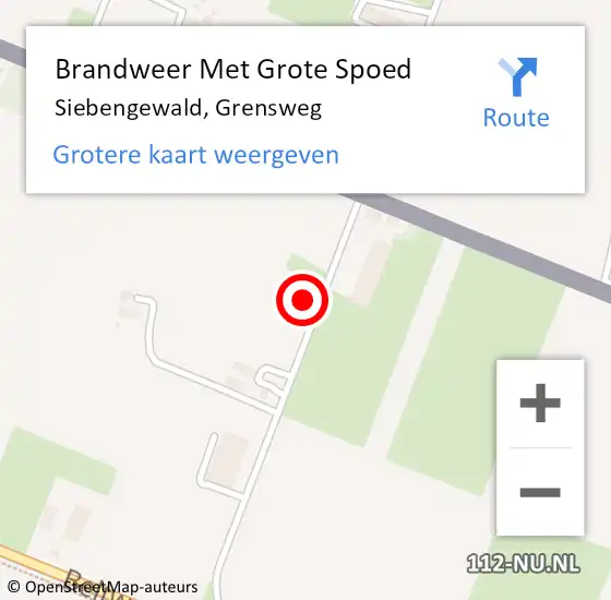 Locatie op kaart van de 112 melding: Brandweer Met Grote Spoed Naar Siebengewald, Grensweg op 29 november 2016 21:13