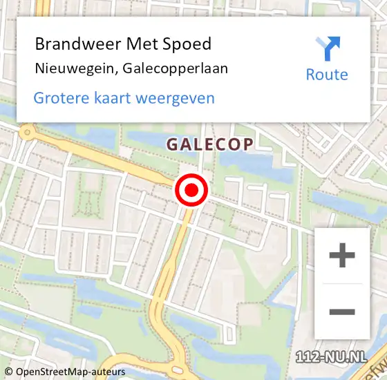 Locatie op kaart van de 112 melding: Brandweer Met Spoed Naar Nieuwegein, Galecopperlaan op 30 november 2016 09:20