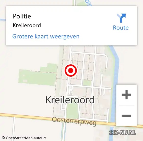 Locatie op kaart van de 112 melding: Politie Kreileroord op 30 november 2016 16:04